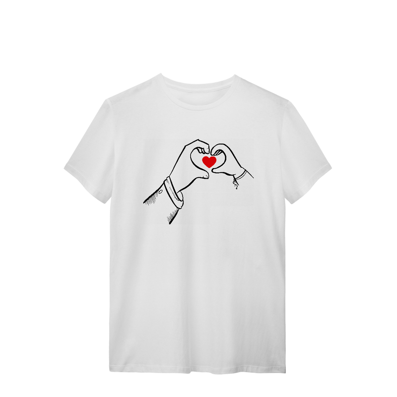 Camiseta Masculina T-Shirt Quality - Pai E Filho Formando Coração