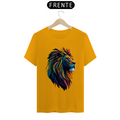 Camiseta Masculina T-Shirt Quality - Leão colorido