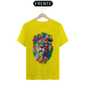 Camiseta Masculina T-Shirt Quality - Leão colorido