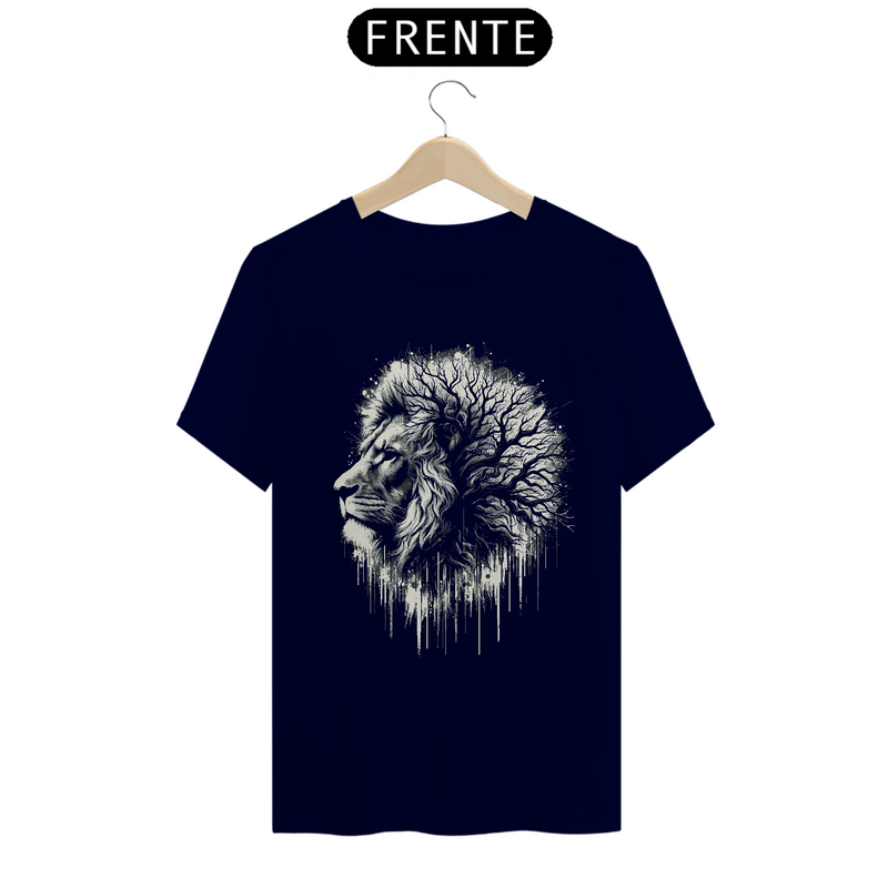 Camiseta Masculina T-Shirt Quality  - Leão com Árvore