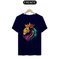 Camiseta Masculina T-Shirt Quality - Leão colorido