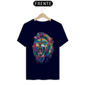 Camiseta Masculina T-Shirt Quality - Leão colorido