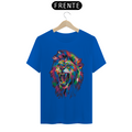 Camiseta Masculina T-Shirt Quality - Leão colorido