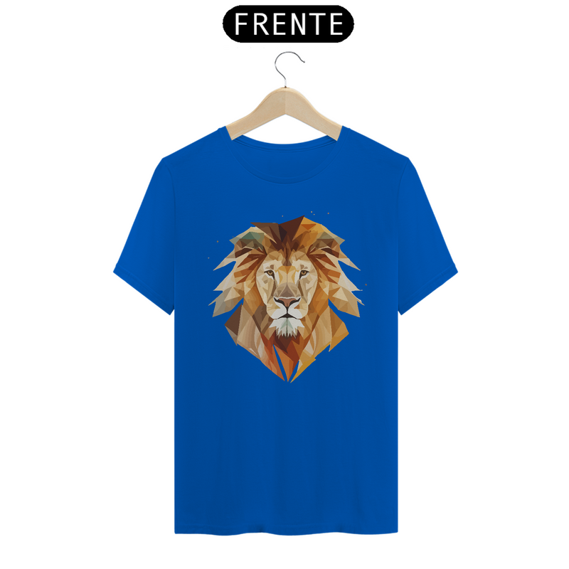 Camiseta Masculina T-Shirt Quality - Leão Geométrica