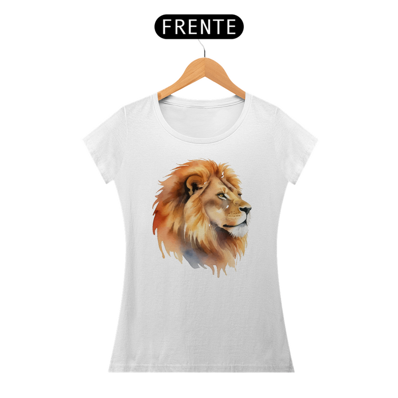 Camiseta Feminina Baby Long Quality Branco - Leão Pintado