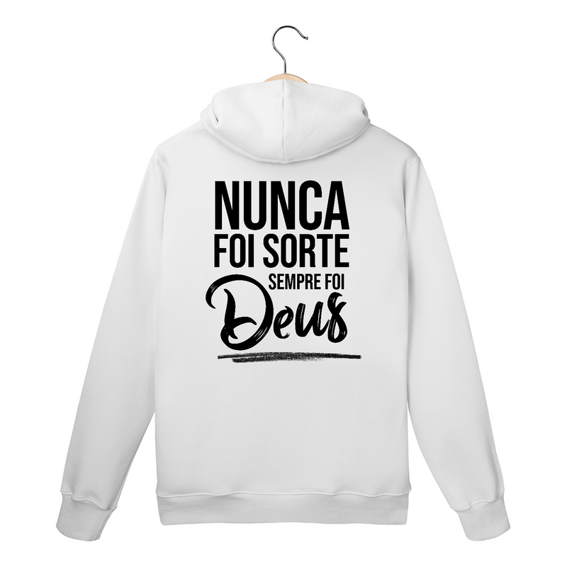 Moletom Canguru - Nunca Foi Sorte Sempre Foi Deus