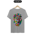 Camiseta Masculina T-Shirt Quality - Leão colorido