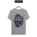Camiseta Masculina T-Shirt Quality - Leão colorido