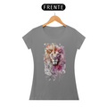 Camiseta Feminina Baby Long Quality -  Leão Pintado