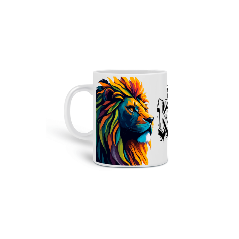 Caneca Branca - Leão Pintado