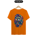 Camiseta Masculina T-Shirt Quality - Leão colorido