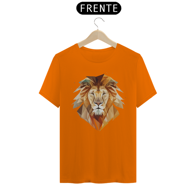 Camiseta Masculina T-Shirt Quality - Leão Geométrica