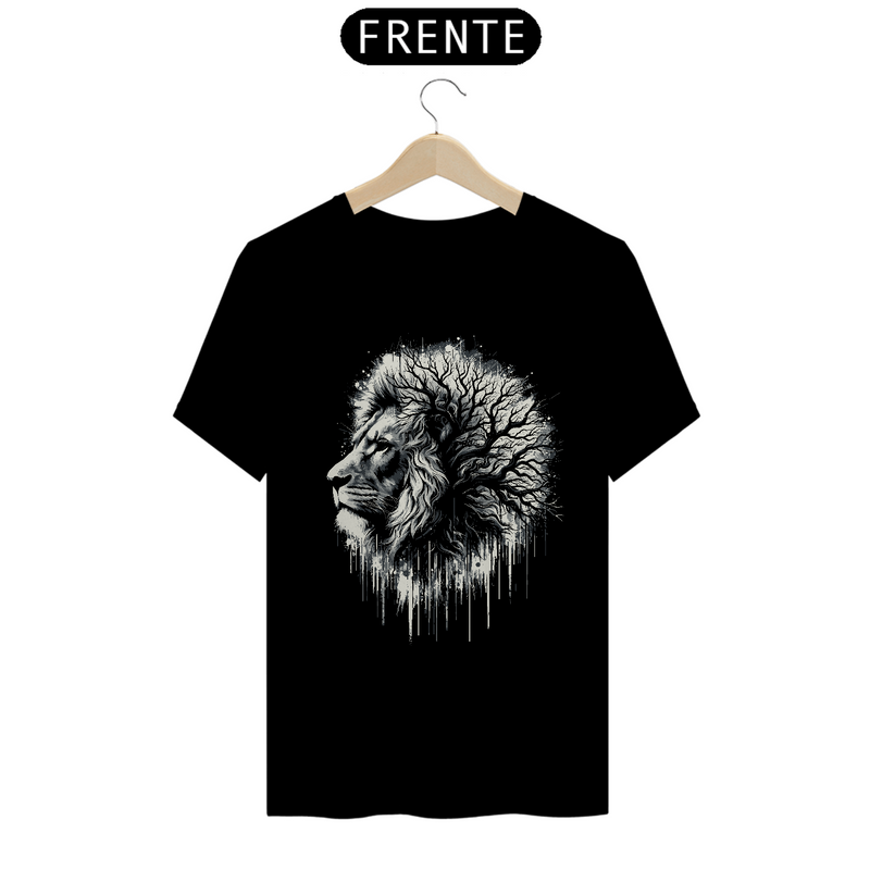 Camiseta Masculina T-Shirt Quality  - Leão com Árvore