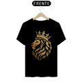 Camiseta Masculina T-Shirt Quality Preta - Leão Dourado