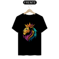 Camiseta Masculina T-Shirt Quality - Leão colorido