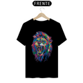 Camiseta Masculina T-Shirt Quality - Leão colorido