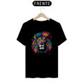 Camiseta Masculina T-Shirt Quality Preto -  Leão Pintado
