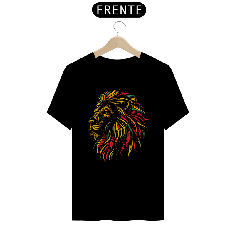 Camiseta Masculina T-Shirt Quality Preto - Leão Pintado