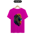 Camiseta Masculina T-Shirt Quality - Leão colorido