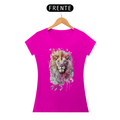 Camiseta Feminina Baby Long Quality -  Leão Pintado