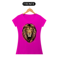Camiseta Feminina Baby Long Quality - Leão Desenho