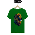 Camiseta Masculina T-Shirt Quality - Leão colorido