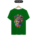 Camiseta Masculina T-Shirt Quality - Leão colorido