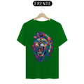 Camiseta Masculina T-Shirt Quality - Leão colorido