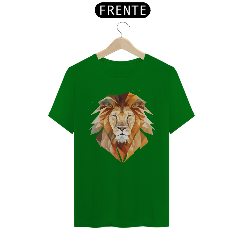 Camiseta Masculina T-Shirt Quality - Leão Geométrica