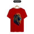 Camiseta Masculina T-Shirt Quality - Leão colorido