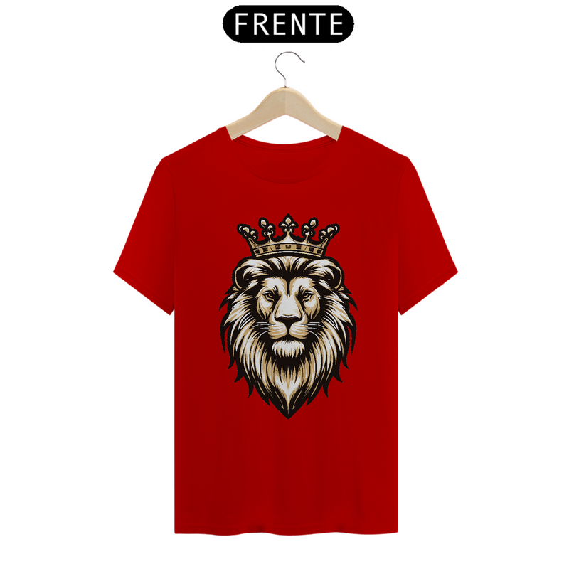 Camiseta Masculina T-Shirt Quality - Leão Com Coroa