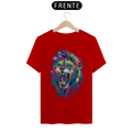 Camiseta Masculina T-Shirt Quality - Leão colorido