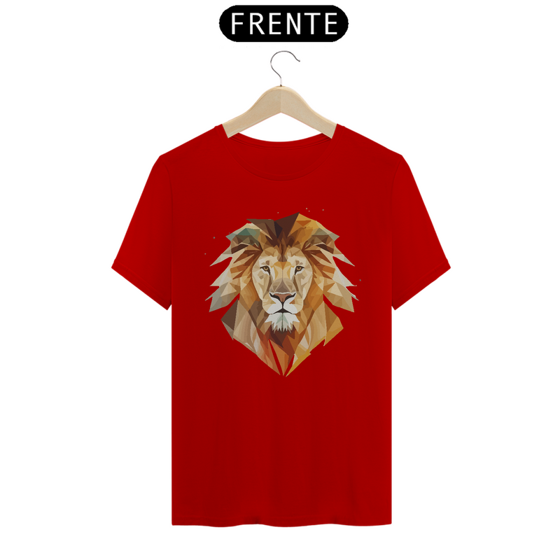 Camiseta Masculina T-Shirt Quality - Leão Geométrica