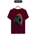 Camiseta Masculina T-Shirt Quality - Leão colorido