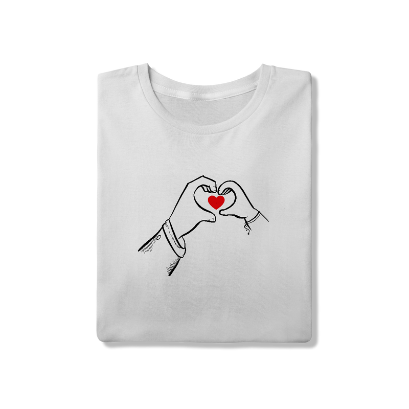 Camiseta Masculina T-Shirt Quality - Pai E Filho Formando Coração